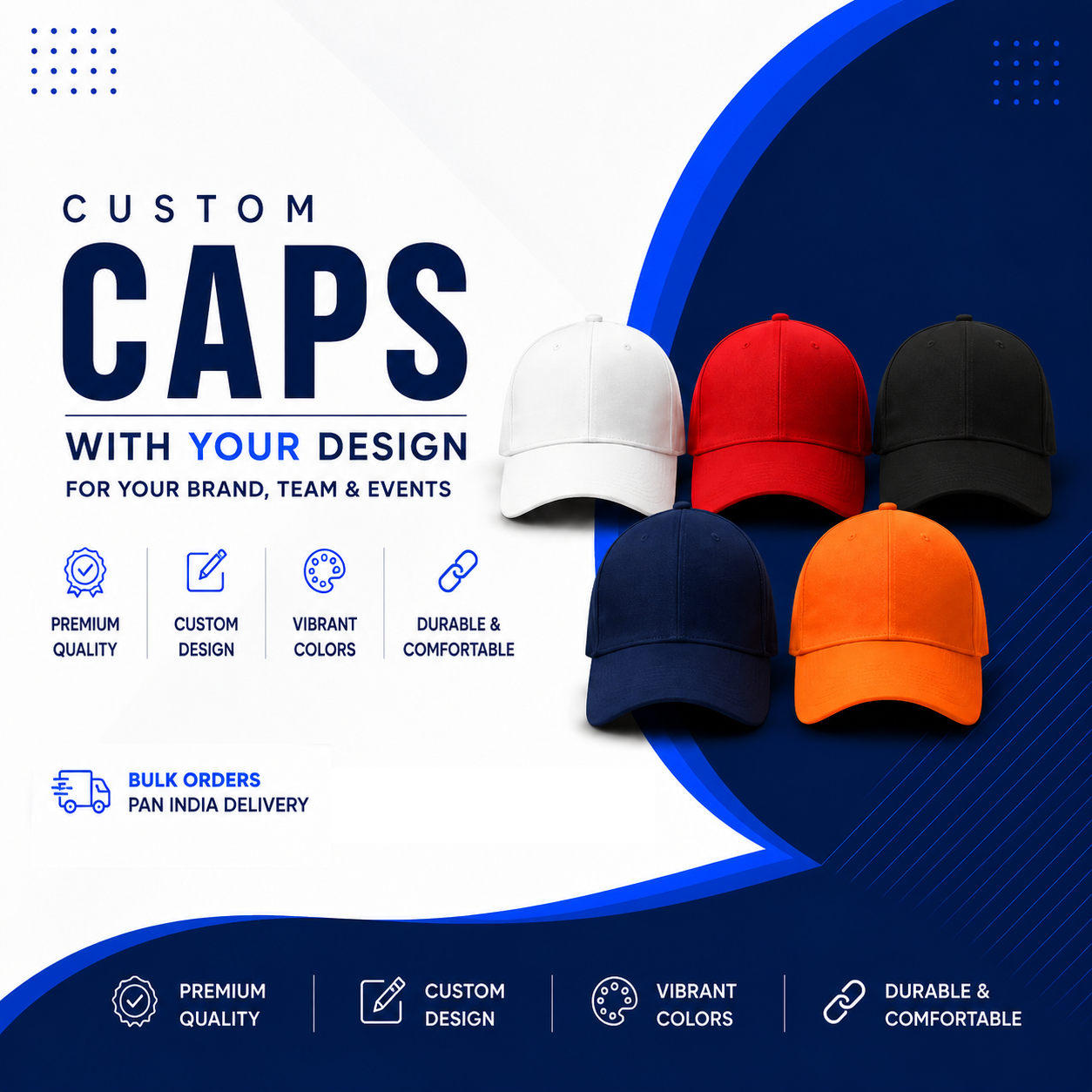 Customized Caps | Customized With Your Company Logo | Premium T Print
