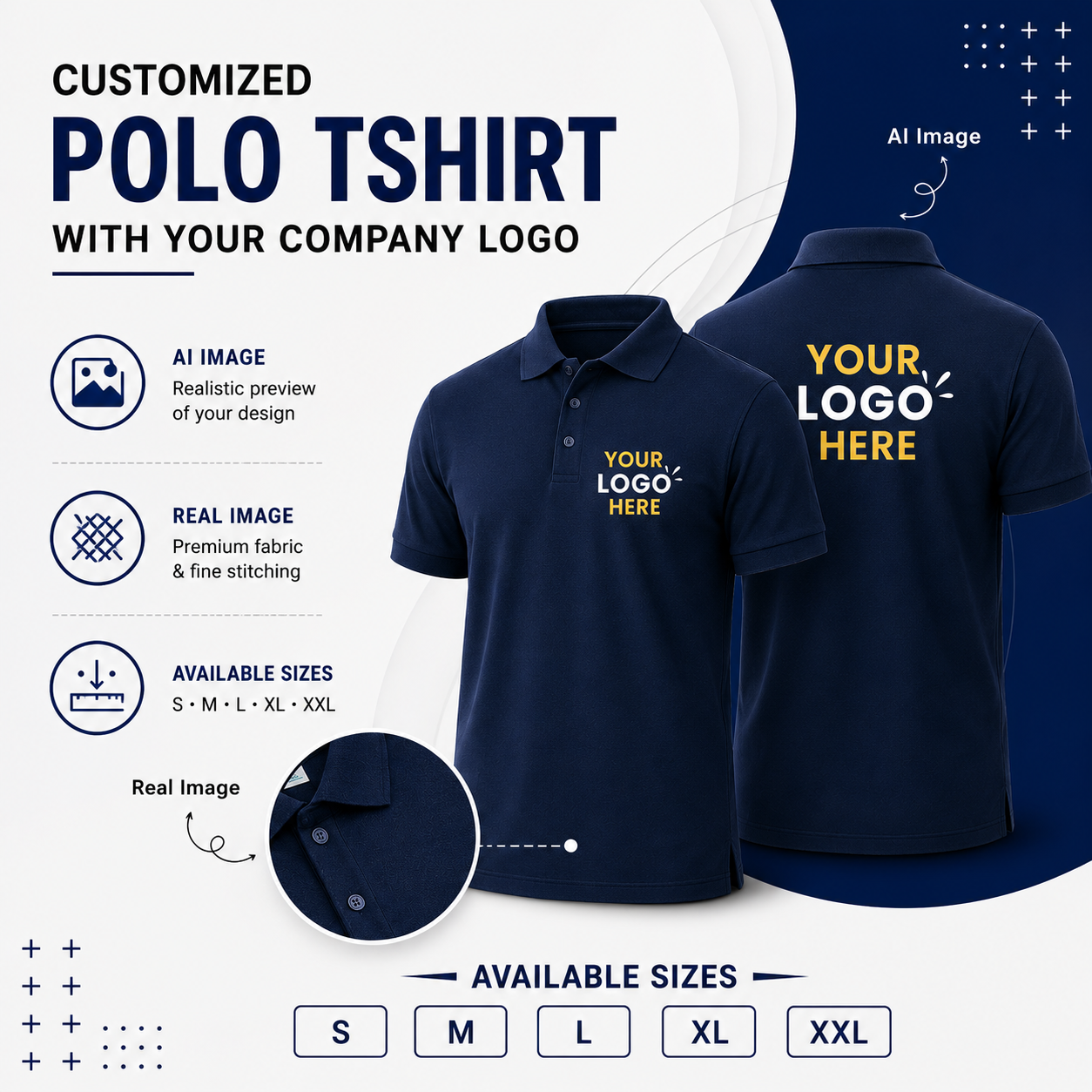 Custom Polo T-Shirts with Your Company Logo | Order from Just 2 Pieces | Premium T Print