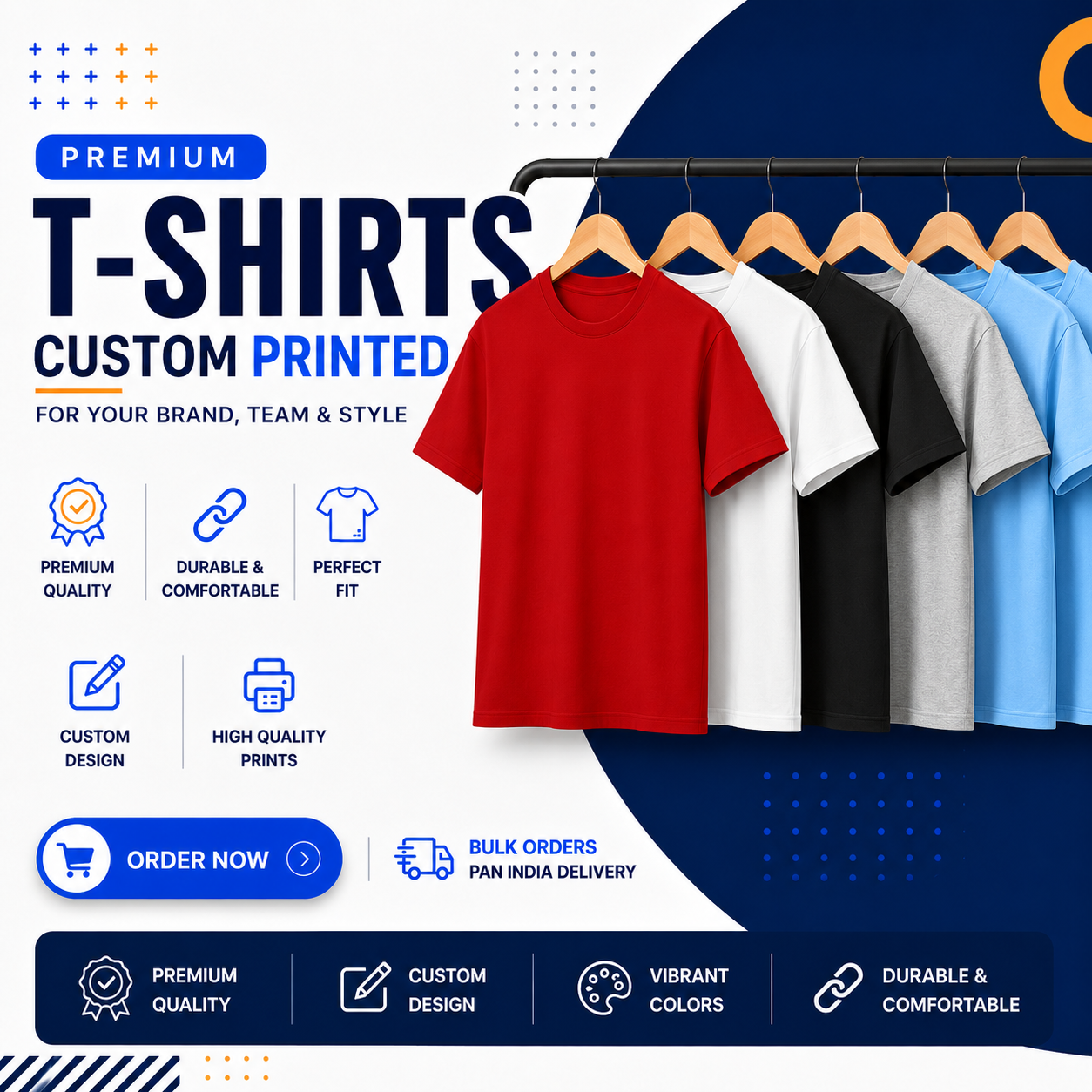 180 GSM Round Neck T-Shirt Printing with Logo | Premium T Print